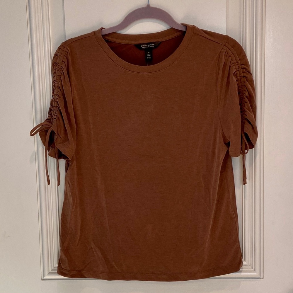 Banana Republic Sandwash Modal Ruched-Sleeve Top